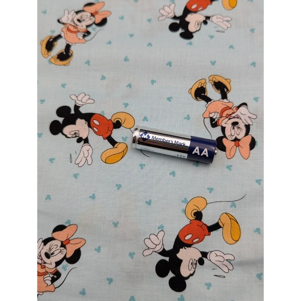 4 Yard Fabric Material Lot Mickey Minnie Oh Boy Blue Heart Cotton 43in JoAnn